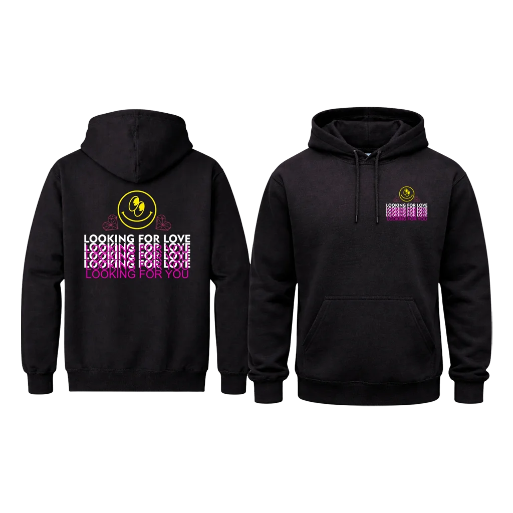 Two-Sided Smiley Graphic Hoodie