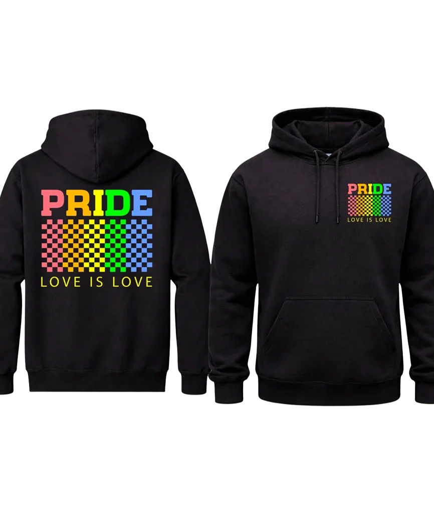 Love Is Love Front And Back Print Hoodie