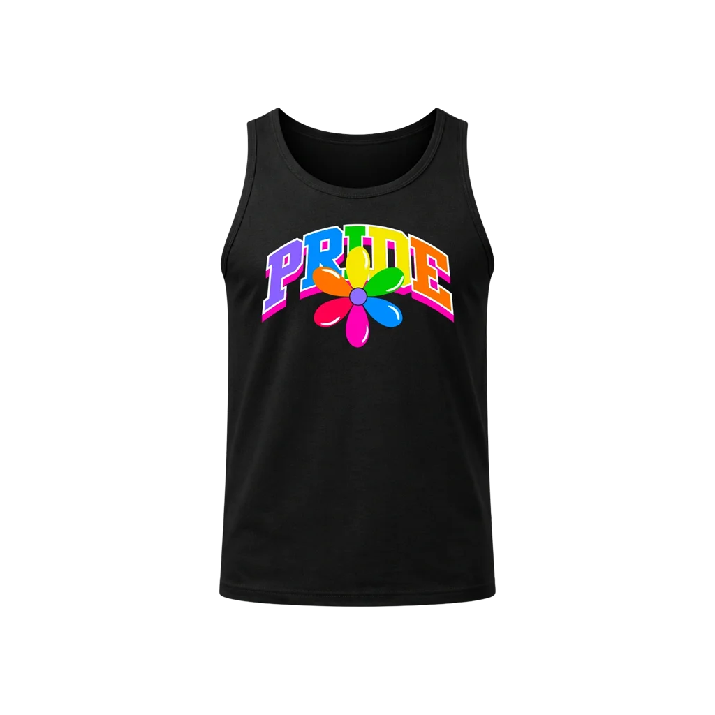 Retro Pride Daisy Black Tank Top