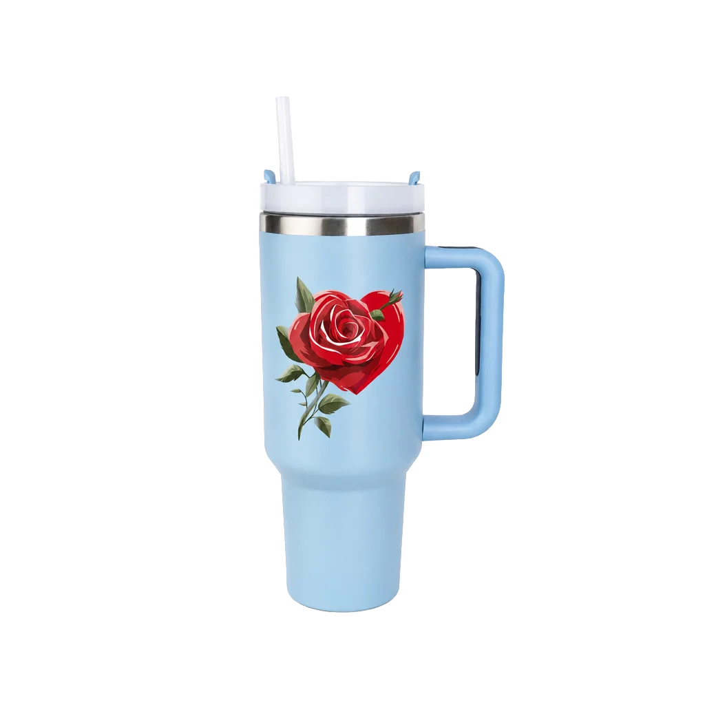 Rose Heart Stainless Steel Tumbler