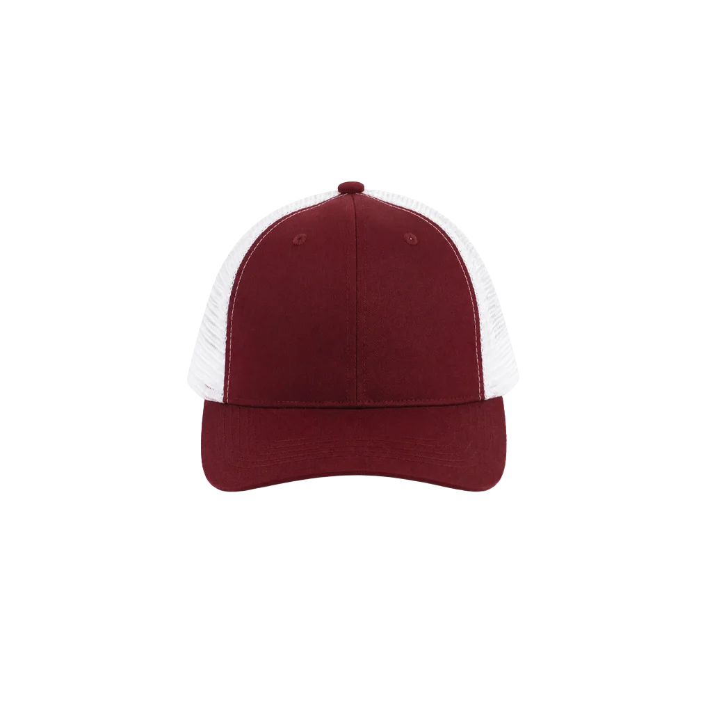 Burgundy Mesh Snapback Trucker Cap