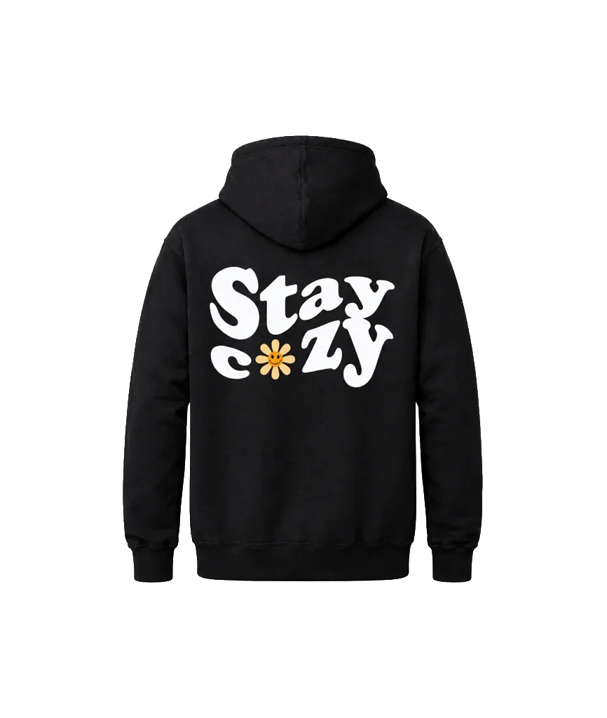 Stay Cozy Front And Back Print Hoodie