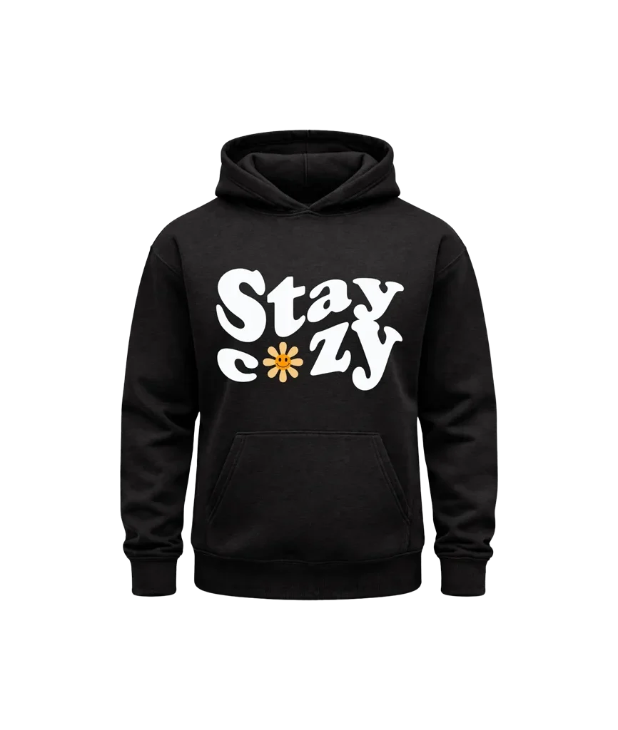 Stay Cozy Black Hoodie