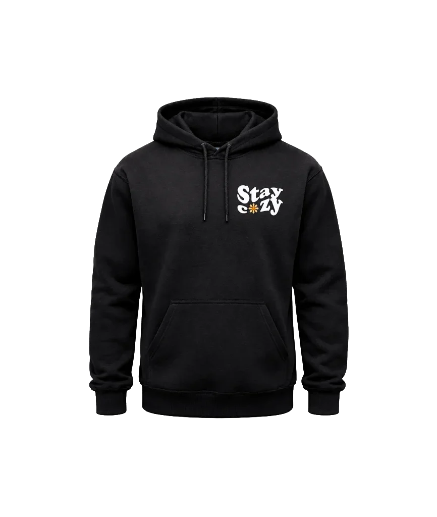 Stay Cozy Front And Back Print Hoodie