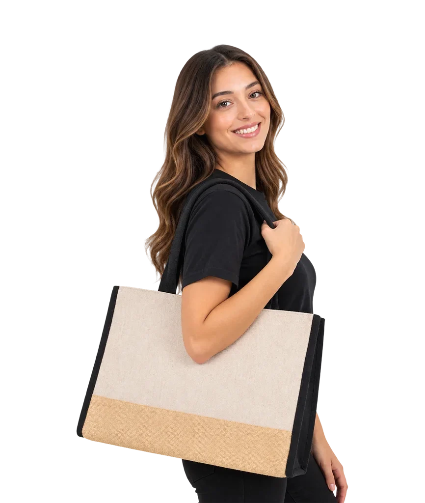 Trimmed Jute Tote Bag | Natural Style with Everyday Functionality