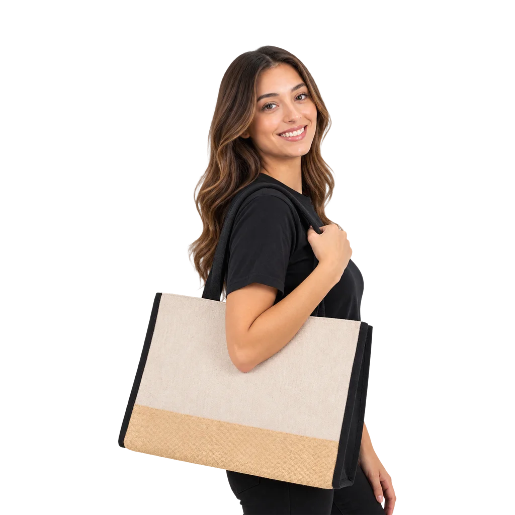 Trimmed Jute Tote Bag | Natural Style with Everyday Functionality