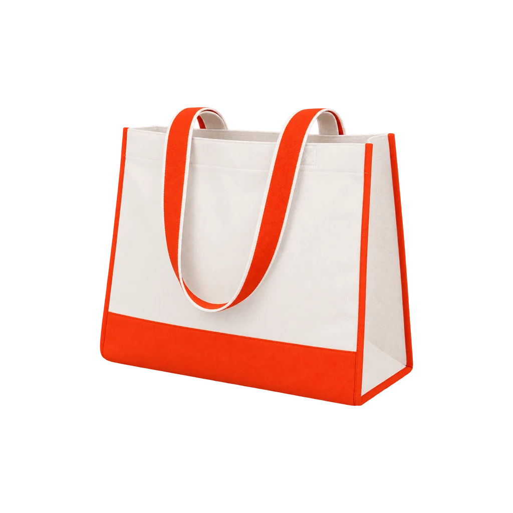 High-Contrast Orange Canvas Tote