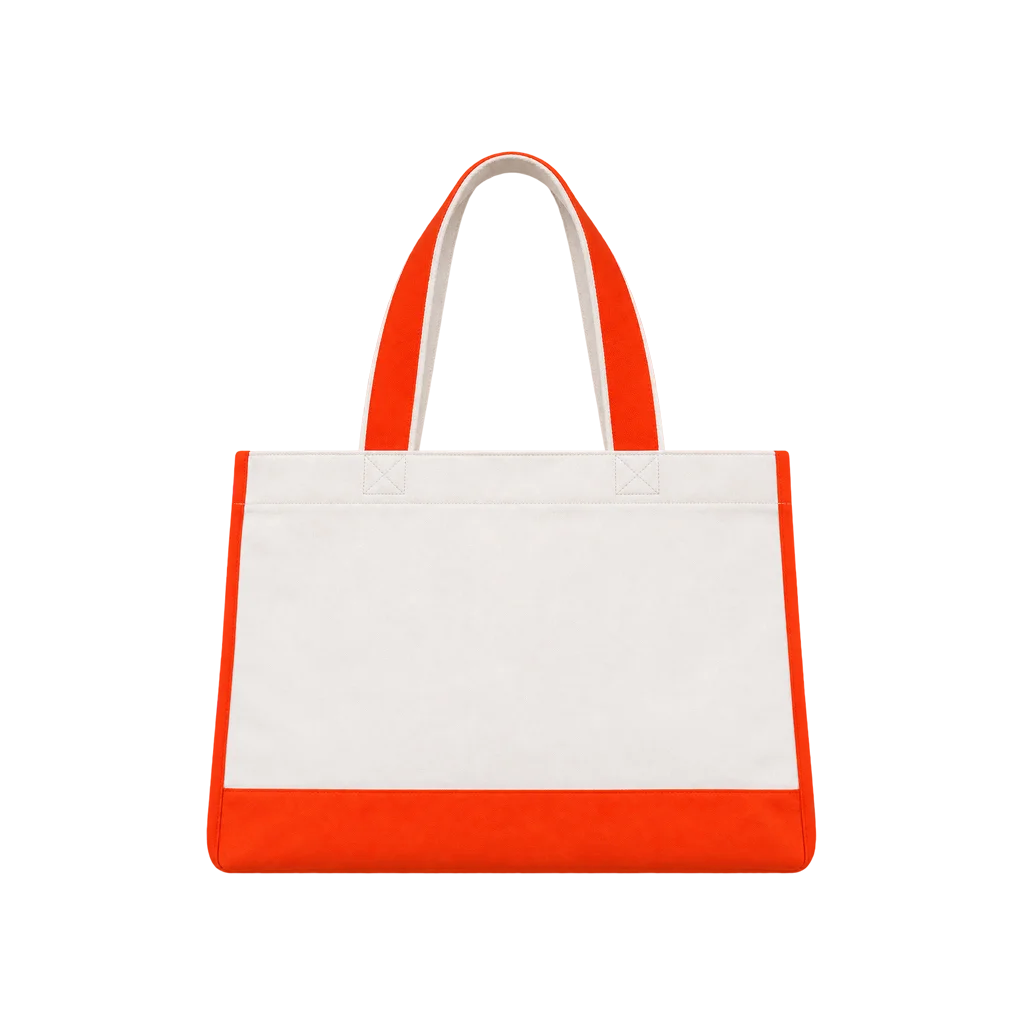 High-Contrast Orange Canvas Tote