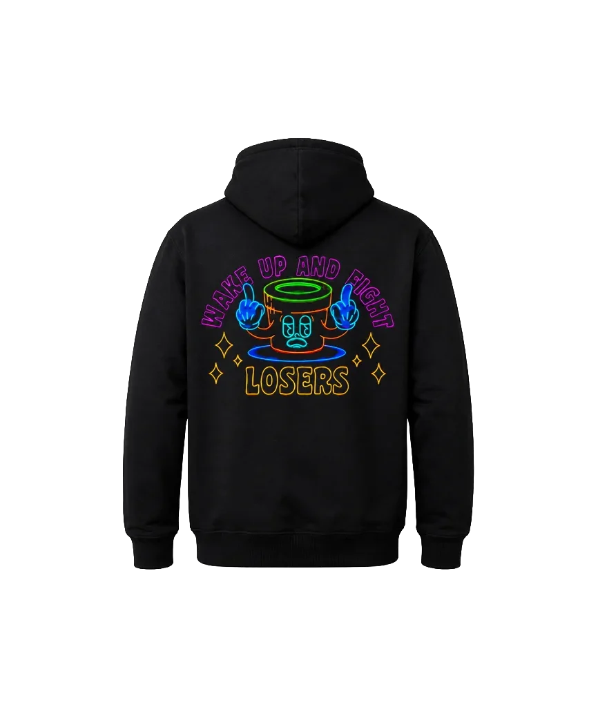 Wake Up Front And Back Print Hoodie