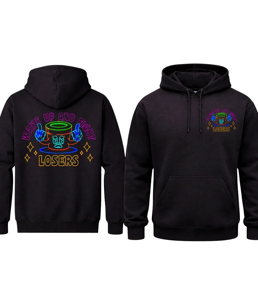 Wake Up Front And Back Print Hoodie