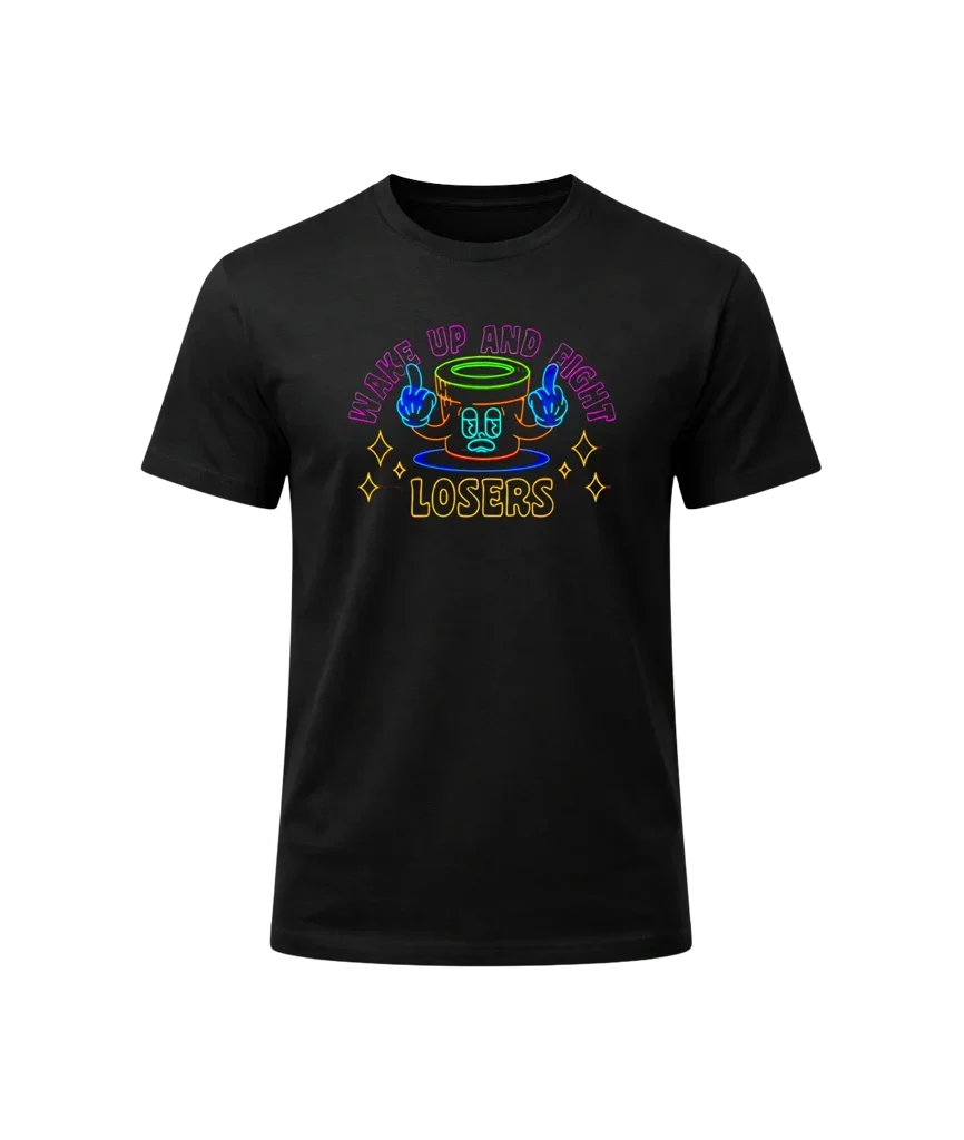 Fight Losers Neon Print Tee
