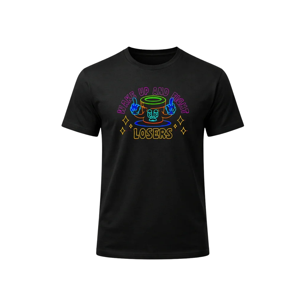 Fight Losers Neon Print Tee