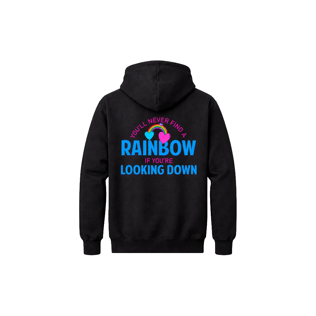 Rainbow Heart Typography Hoodie
