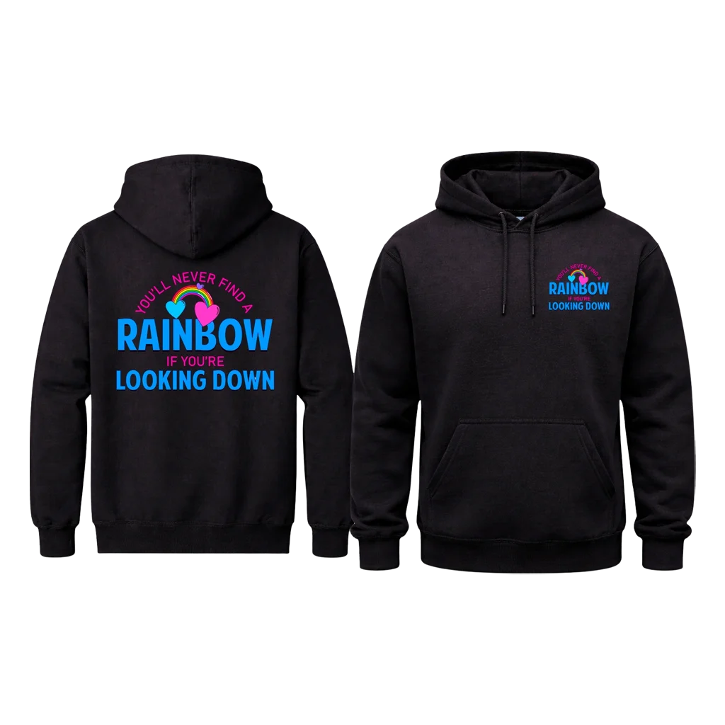 Rainbow Heart Typography Hoodie