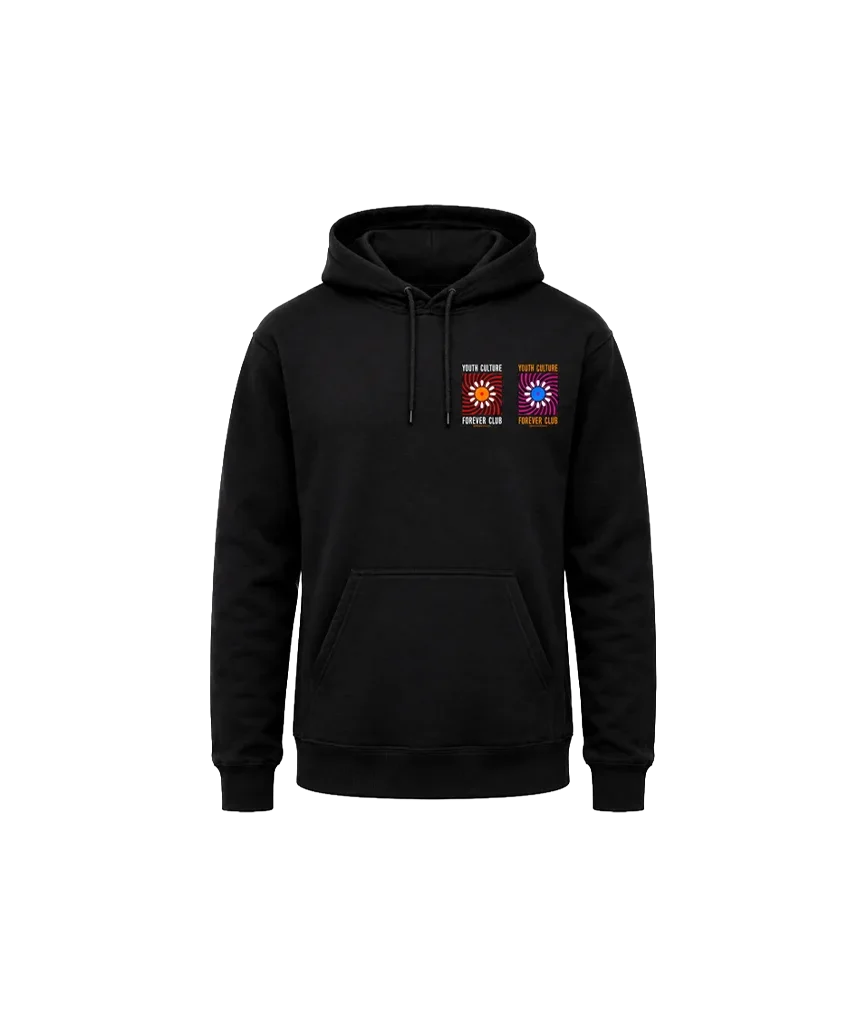 Youth Culture Forever Club Front And Back Print Hoodie