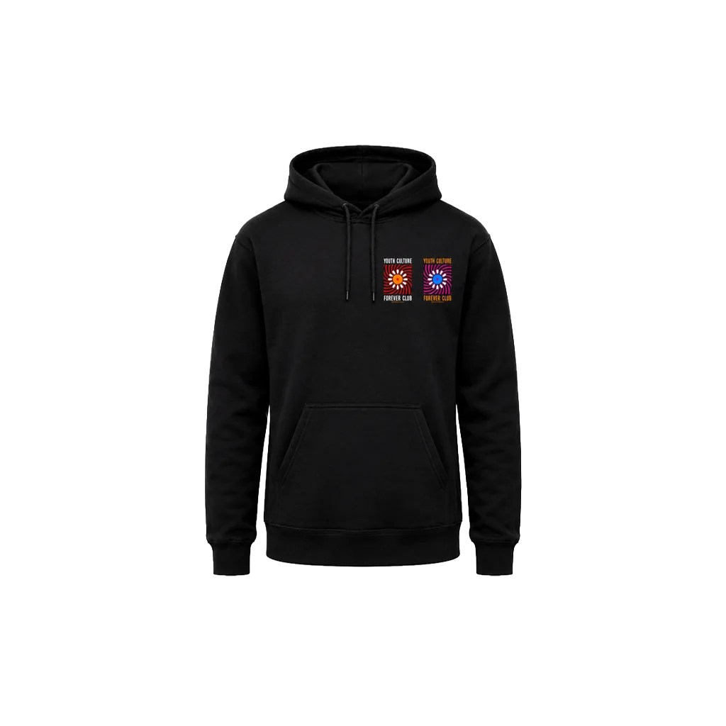 Youth Culture Forever Club Front And Back Print Hoodie