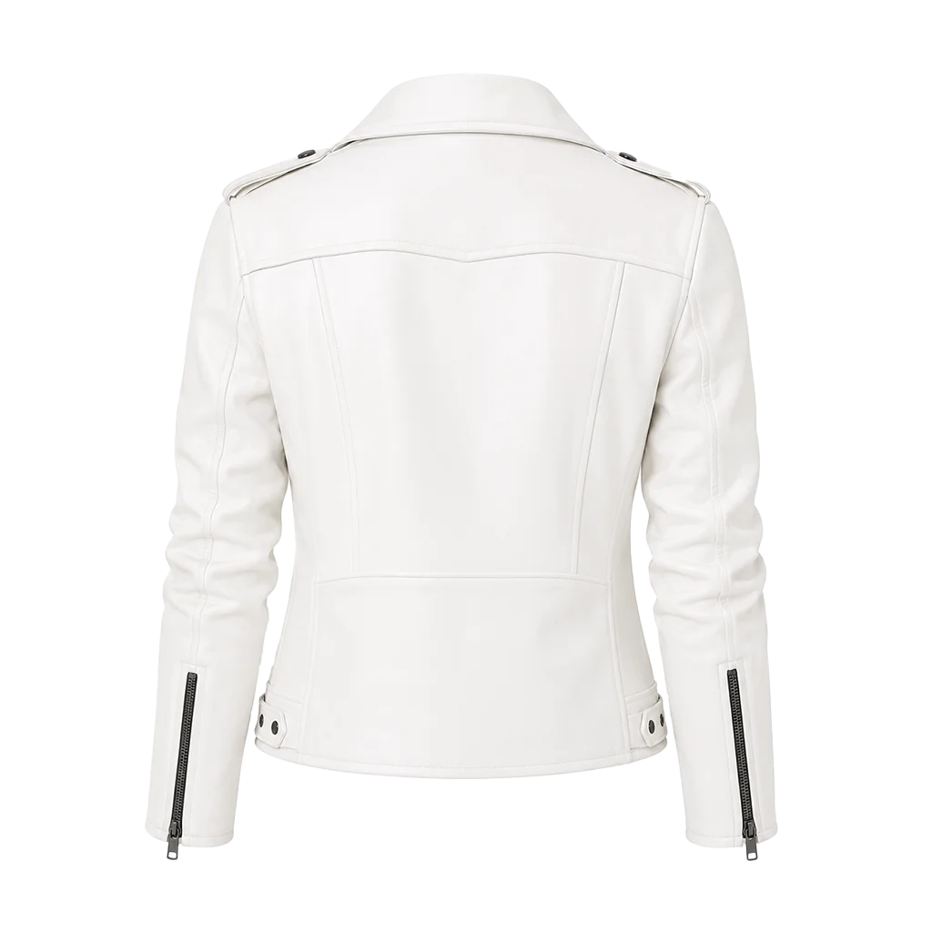 Predator Badlands 2025 Elle Fanning White Biker Jacket - Image 2