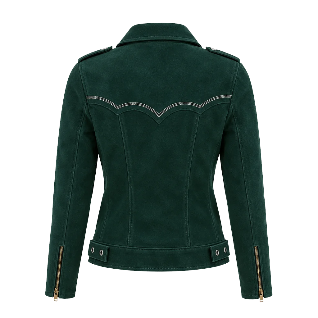 Rodeo Women Emerald City Suede Biker Jacket - Image 2