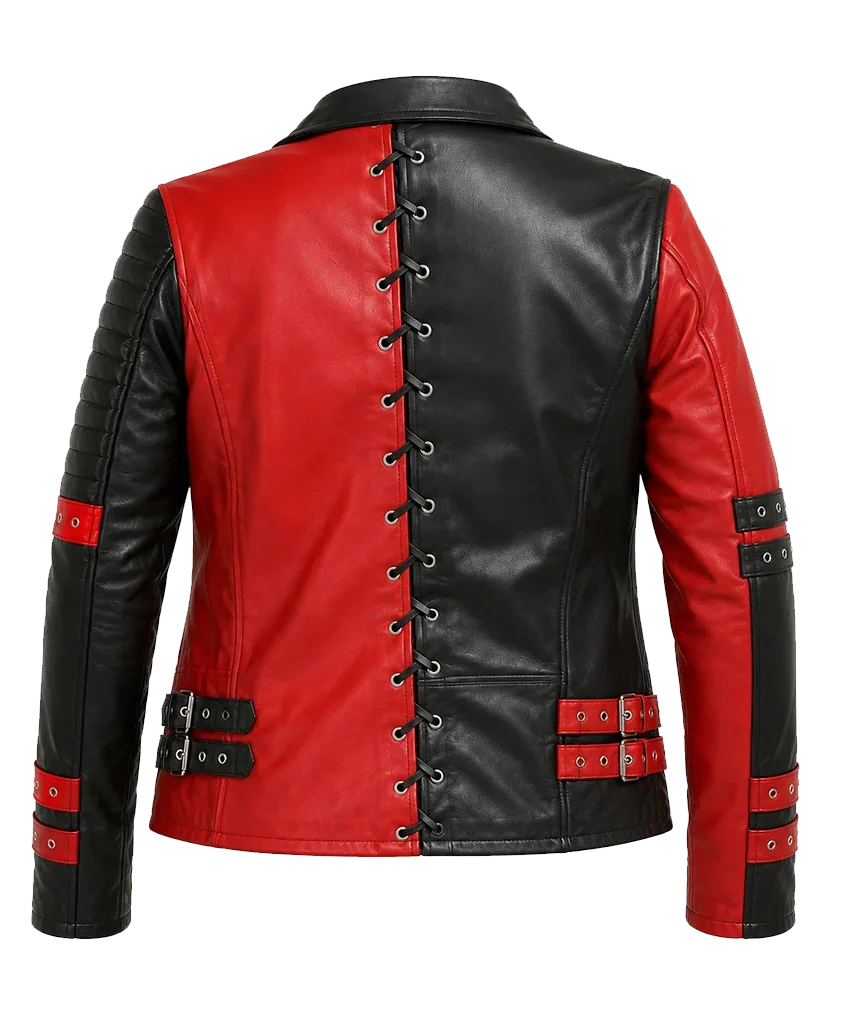 Womens North American Champ Izzi Dame Studded Biker Leather Jacket