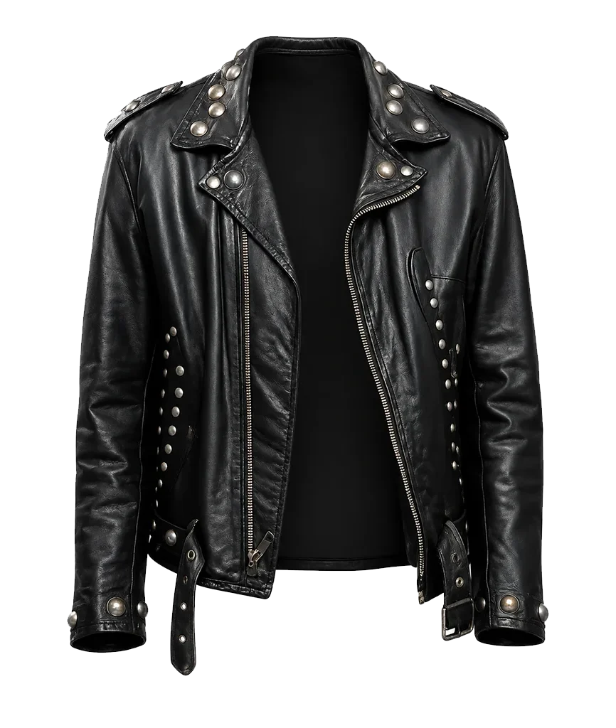 Apt Bruno Mars Black Leather Biker Jacket