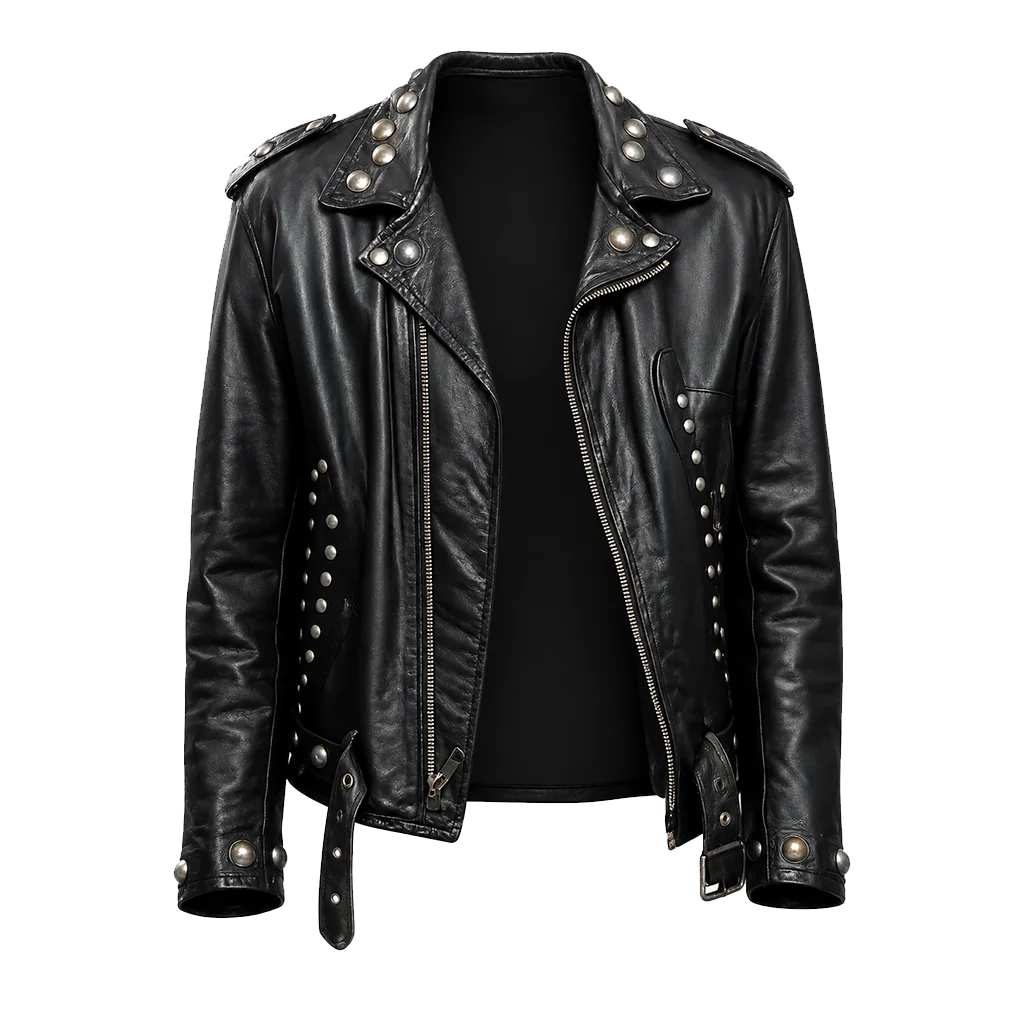 Apt Bruno Mars Black Leather Biker Jacket