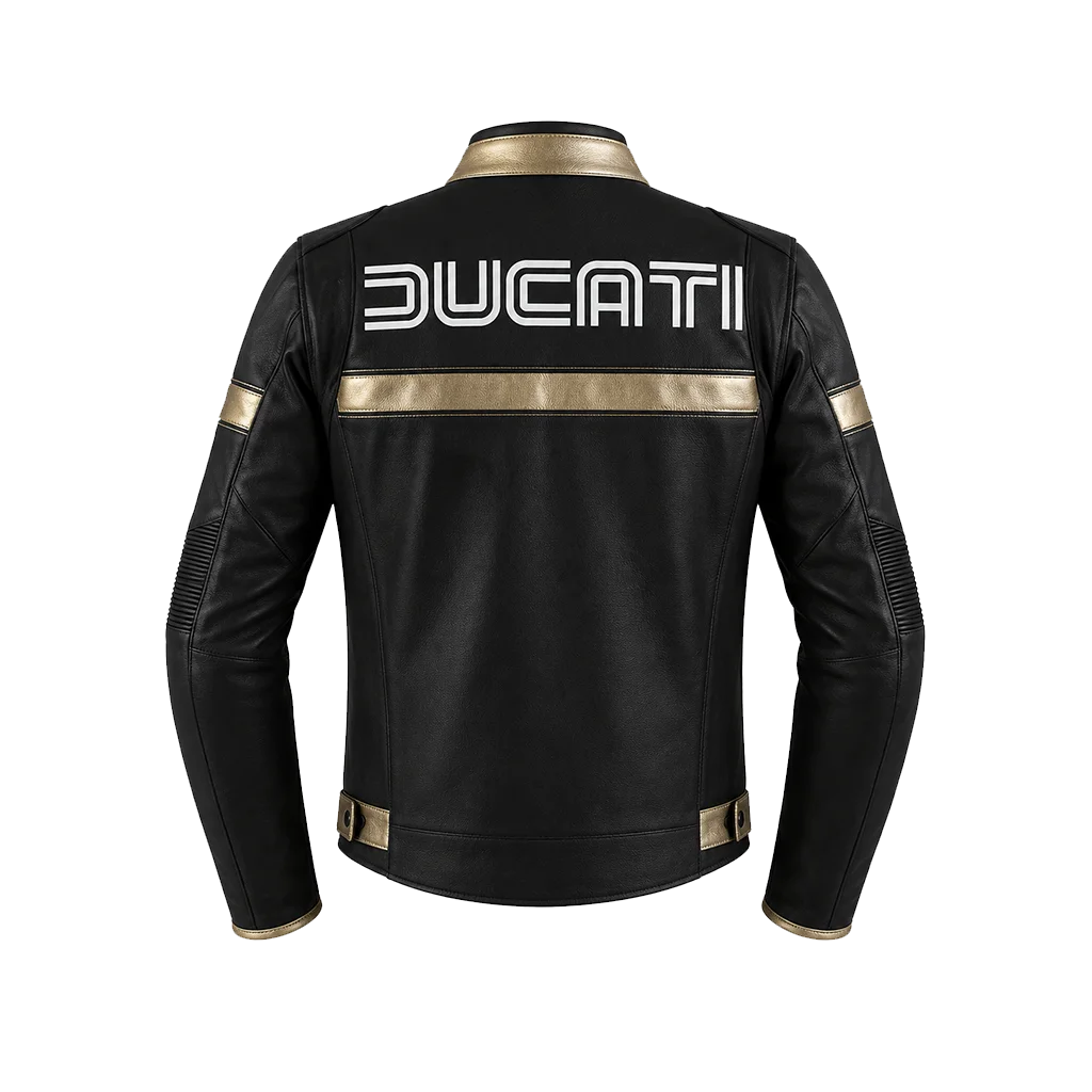 Ducati-100th-Anniversary-Black-Biker-Jacket - Image 2