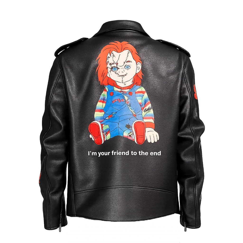 Chucky-Good-Guys-2025-Black-Biker-Leather-Jacket - Image 2