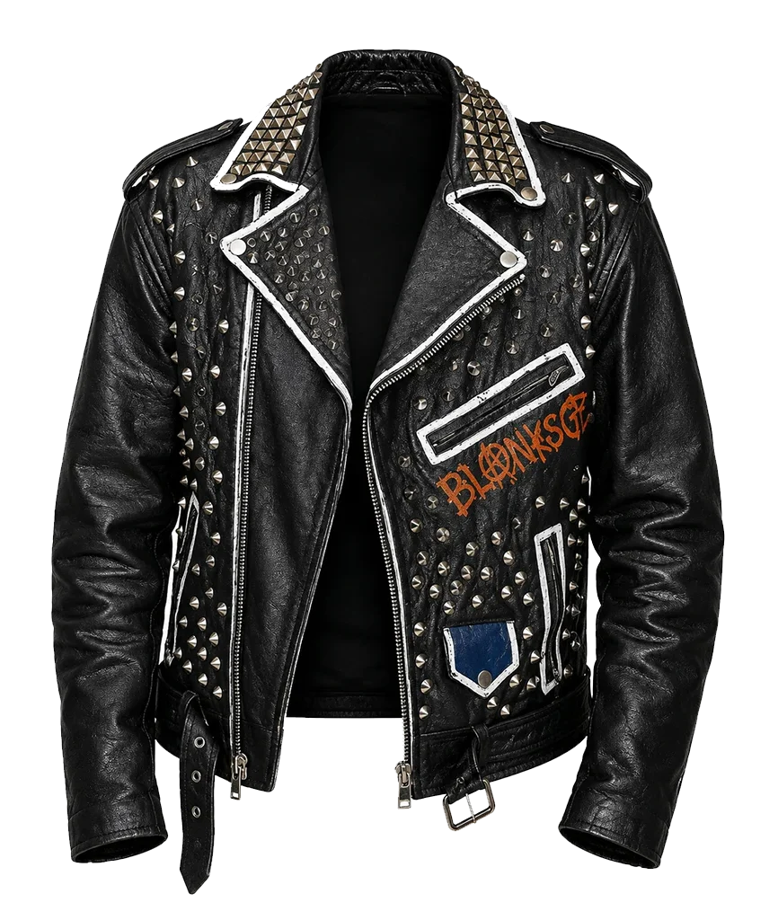 Happy-Gilmore-2-Kid-Cudi-Black-Studded-Biker-Jacket