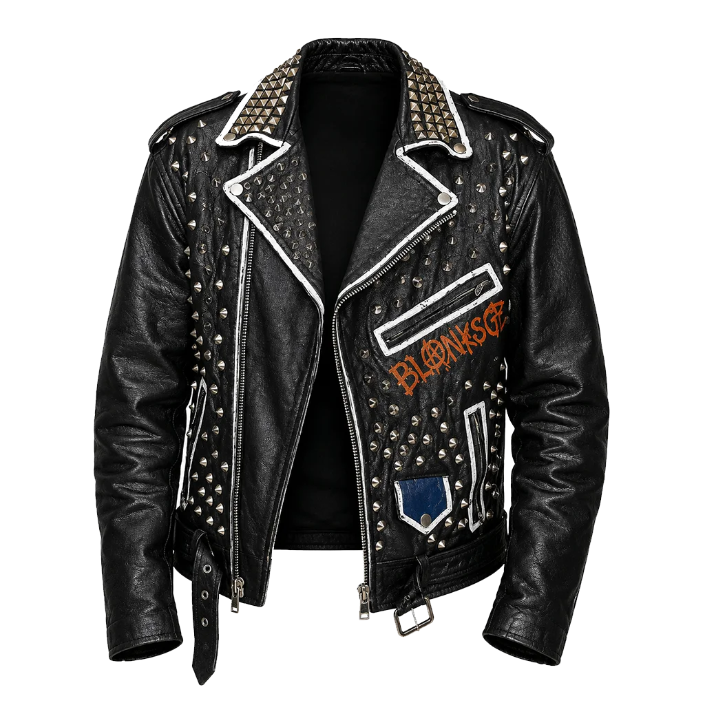 Happy-Gilmore-2-Kid-Cudi-Black-Studded-Biker-Jacket