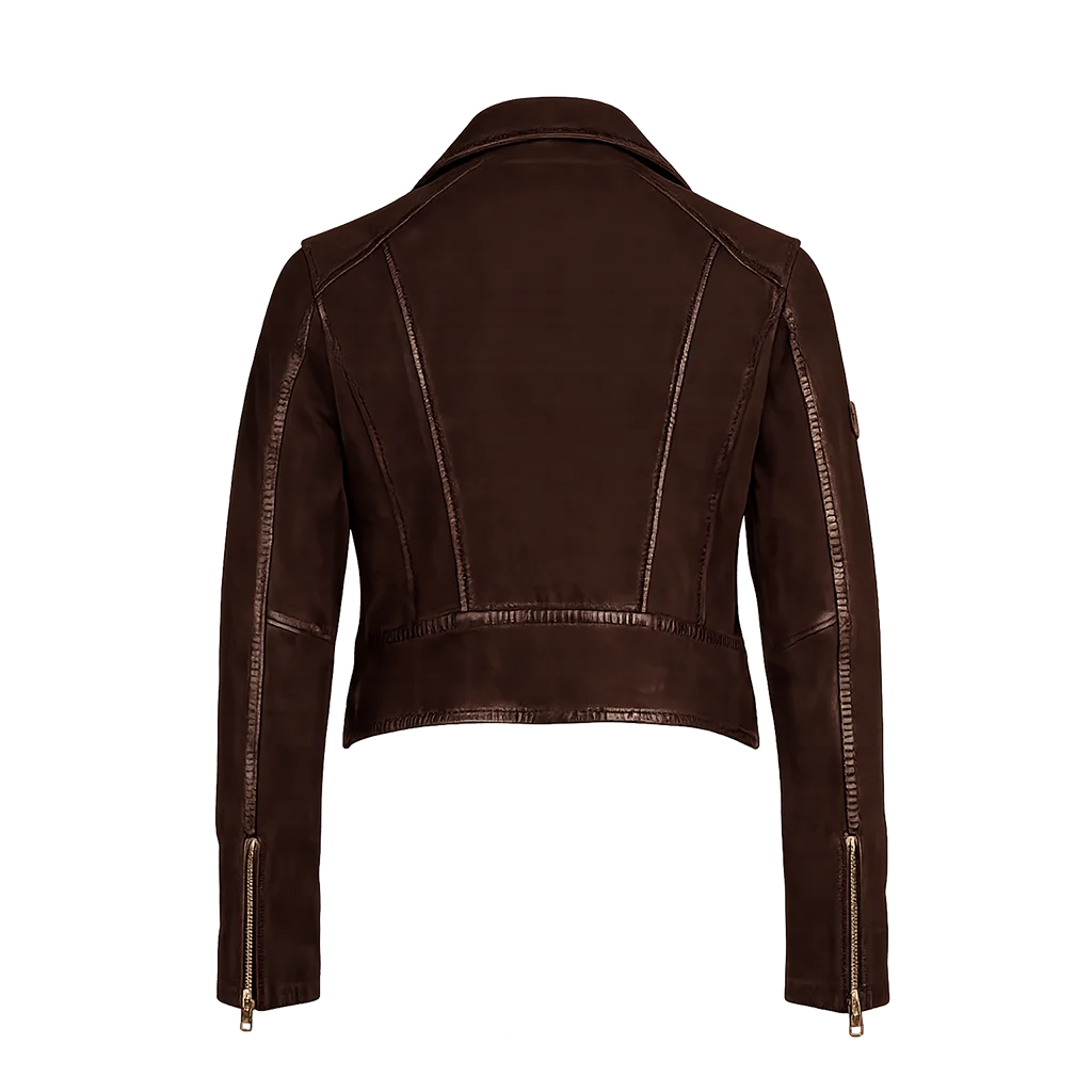 Rodeo Western Cowgirl Biker Leather Jacket - Image 2