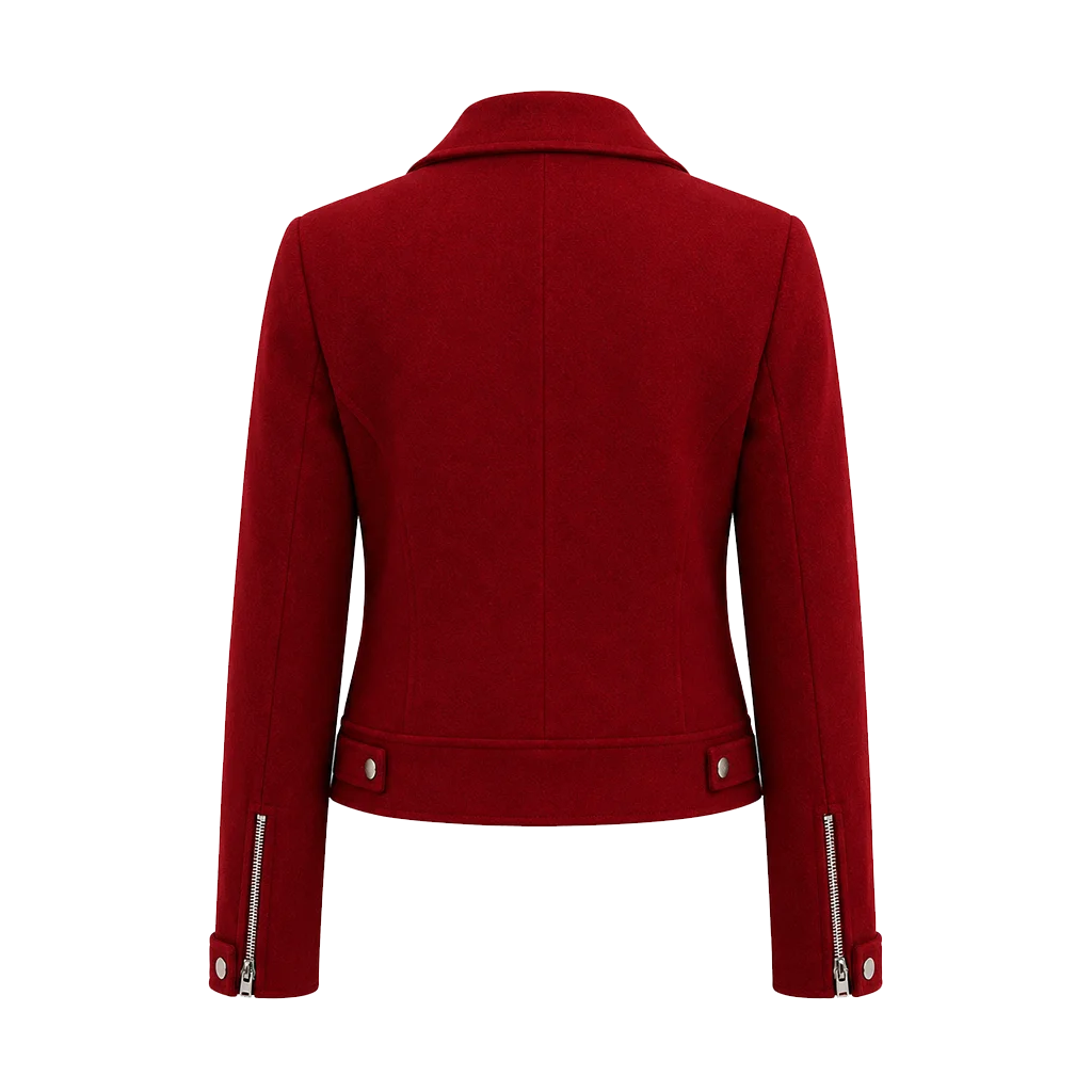 Grosse Pointe Garden Society S01 Birdie Bradley Red Biker Jacket - Image 2