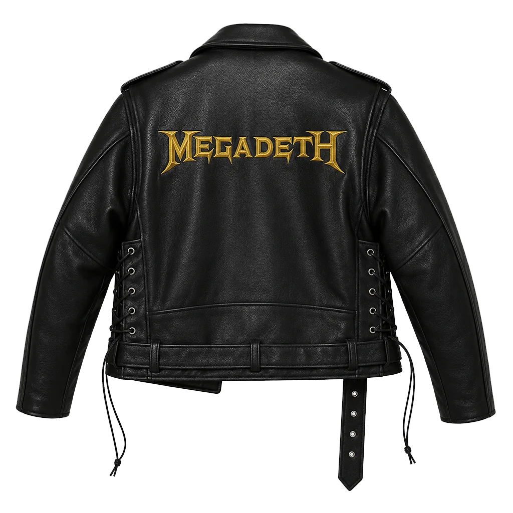 Megadeth-Band-Black-Leather-Biker-Jacket - Image 2