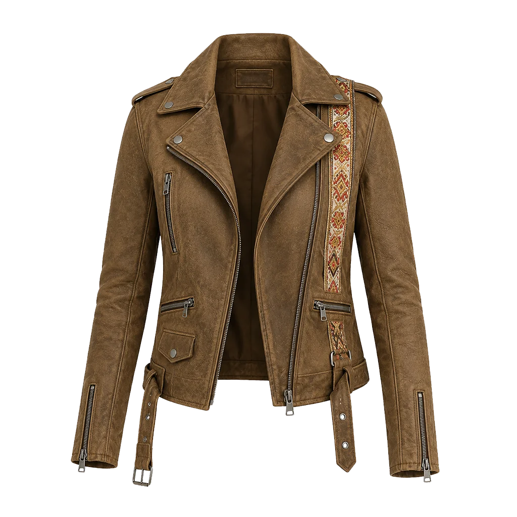 Picture This 2025 Simone Ashley Biker Leather Jacket