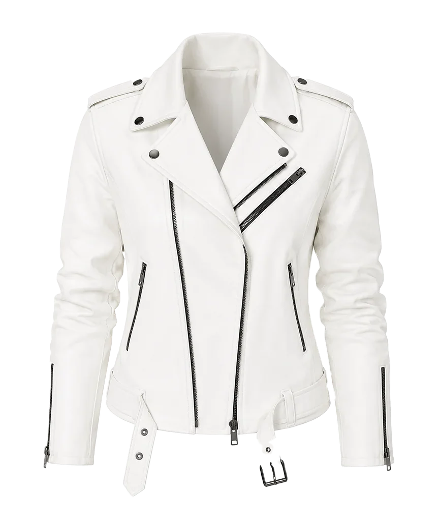 Predator Badlands 2025 Elle Fanning White Biker Jacket