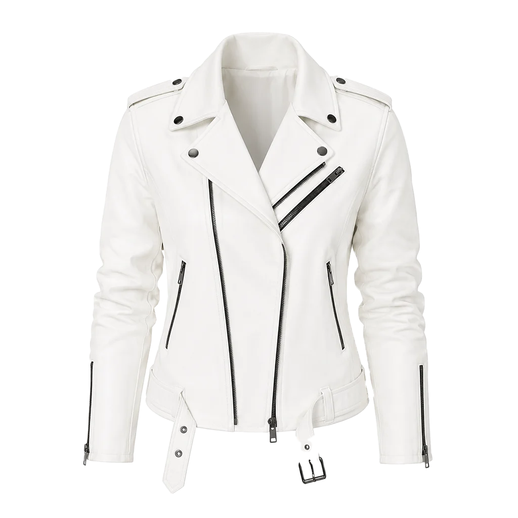 Predator Badlands 2025 Elle Fanning White Biker Jacket