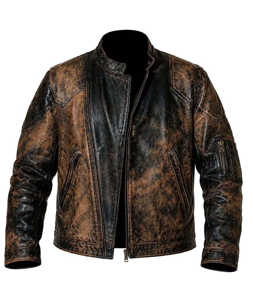 Polo Ralph Lauren 10th Anniversary Celebration Tiara Andini Crackled Leather Jacket