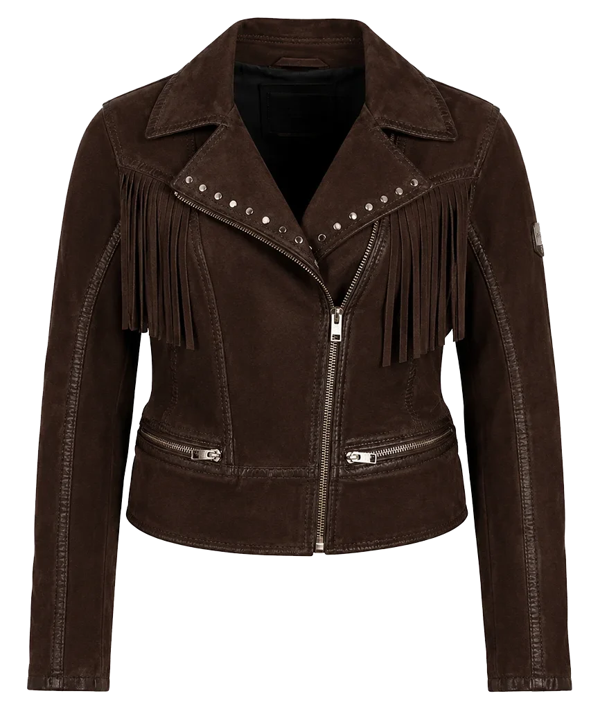 Rodeo Western Cowgirl Biker Leather Jacket