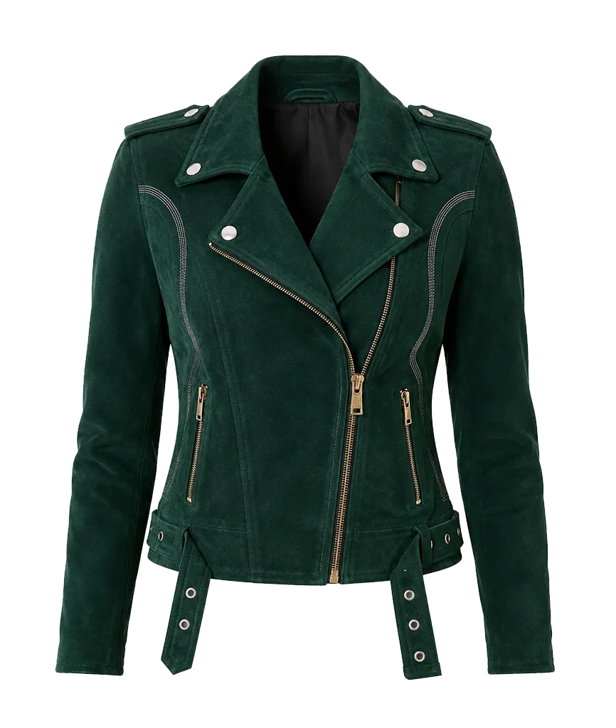 Rodeo Women Emerald City Suede Biker Jacket