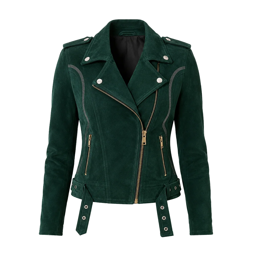 Rodeo Women Emerald City Suede Biker Jacket