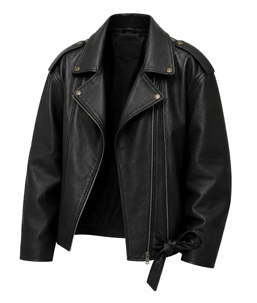 Rhea Ripley Silver Scream Con 2025 Black Biker Jacket