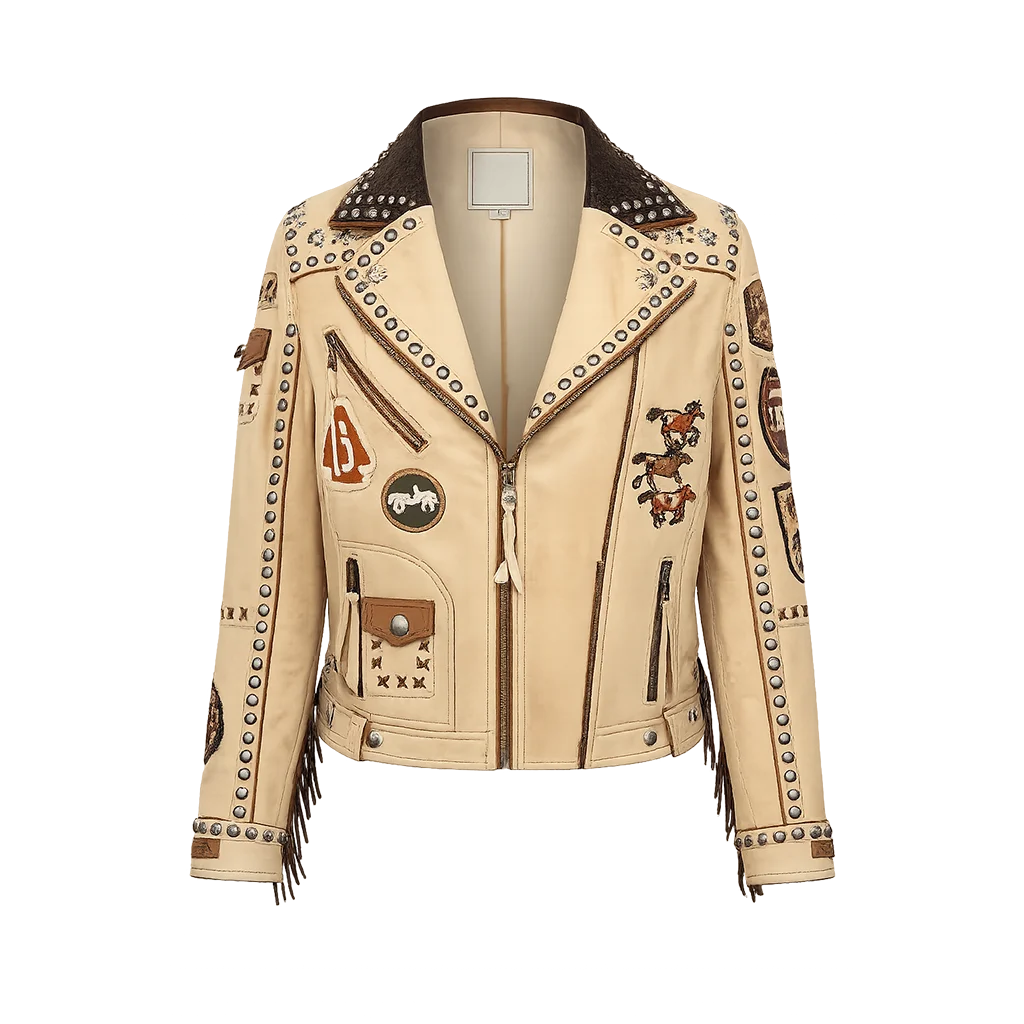 The CMT Music Awards 2024 Lainey Wilson Beige Fringe Leather Jacket