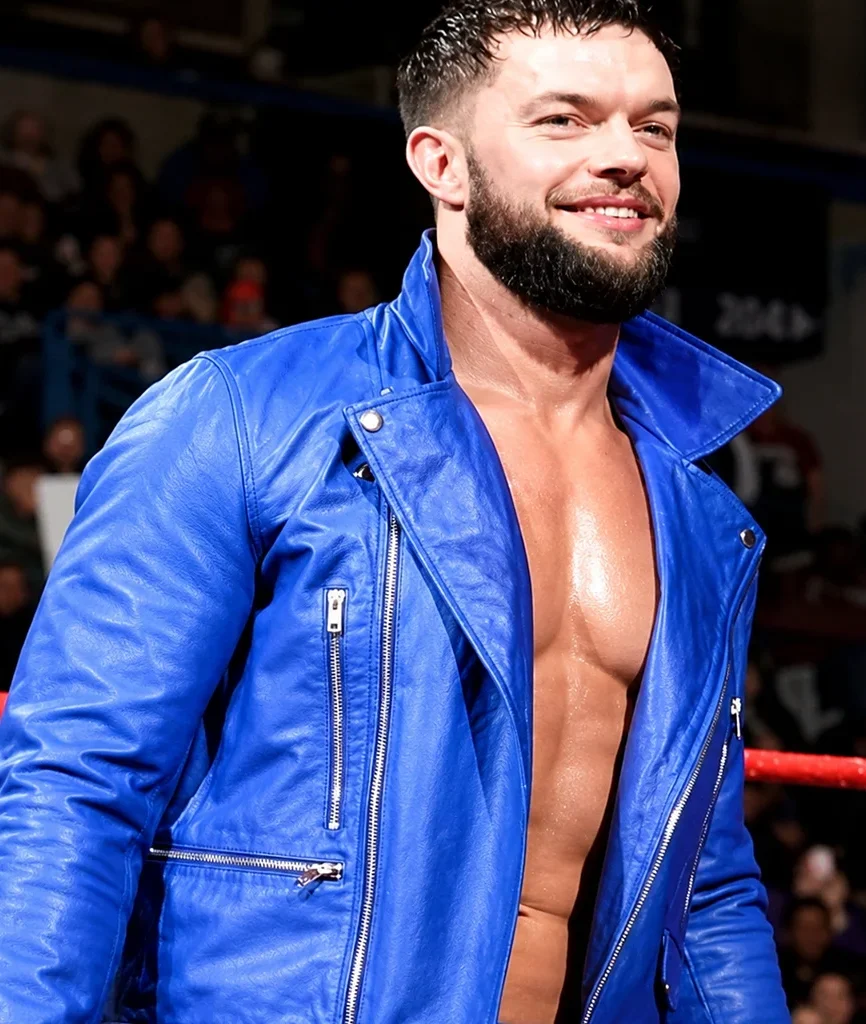 WWE Finn Balor Blue Leather Jacket
