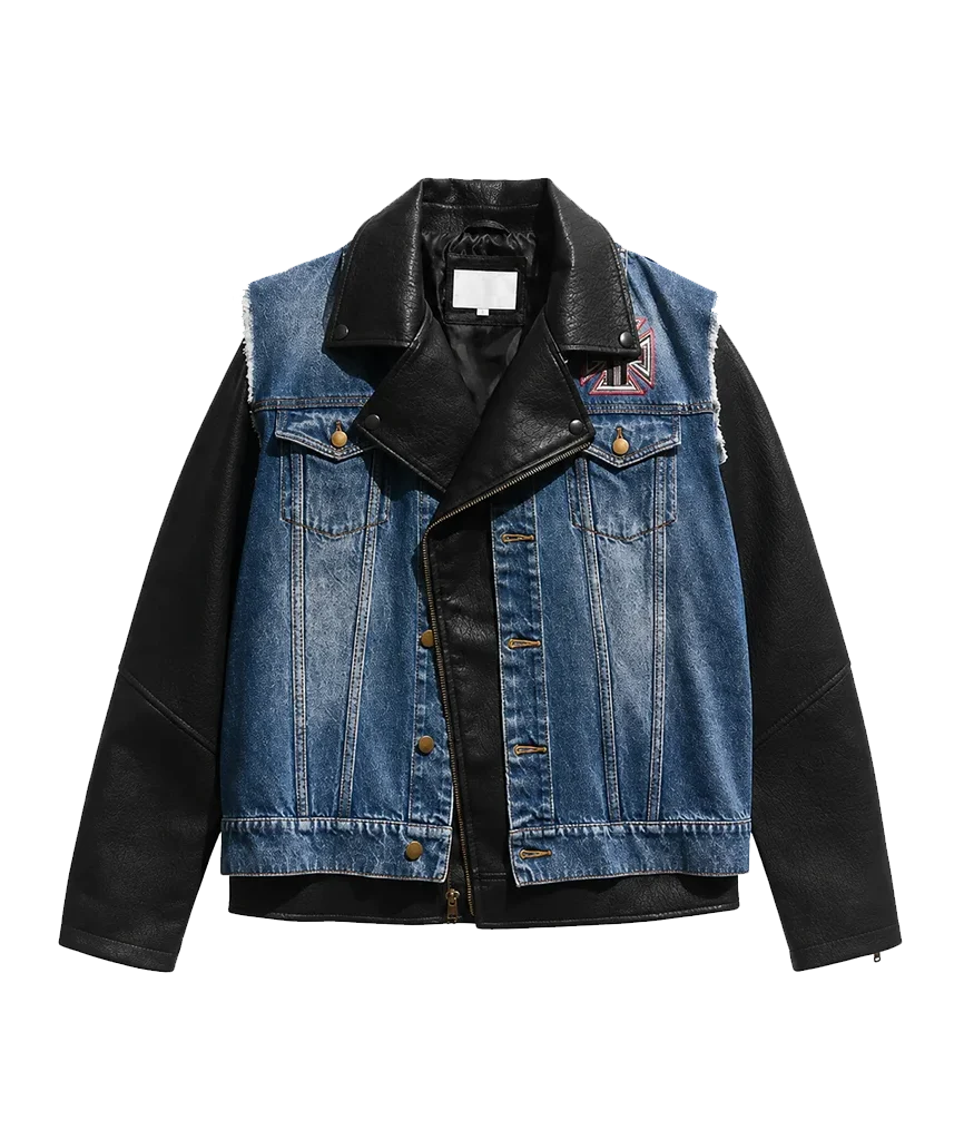 WWE Triple H Denim Leather Jacket