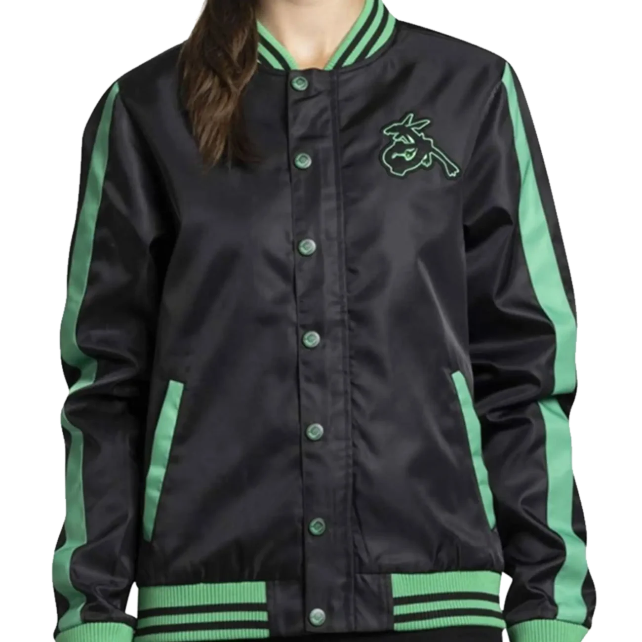 Rayquaza Pokémon Jackets Black Snap-Down Jacket