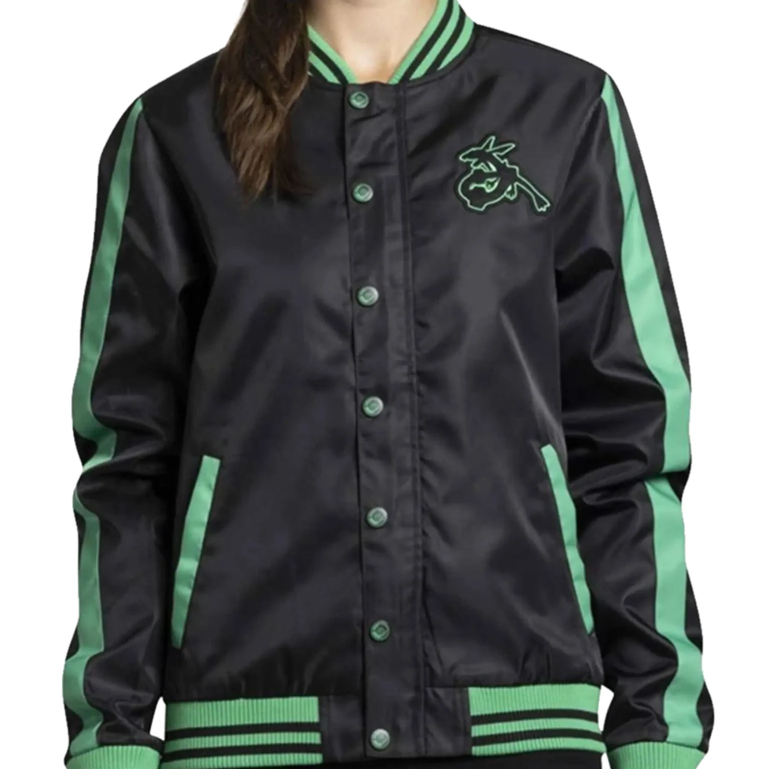 Rayquaza Pokémon Jackets Black Snap-Down Jacket