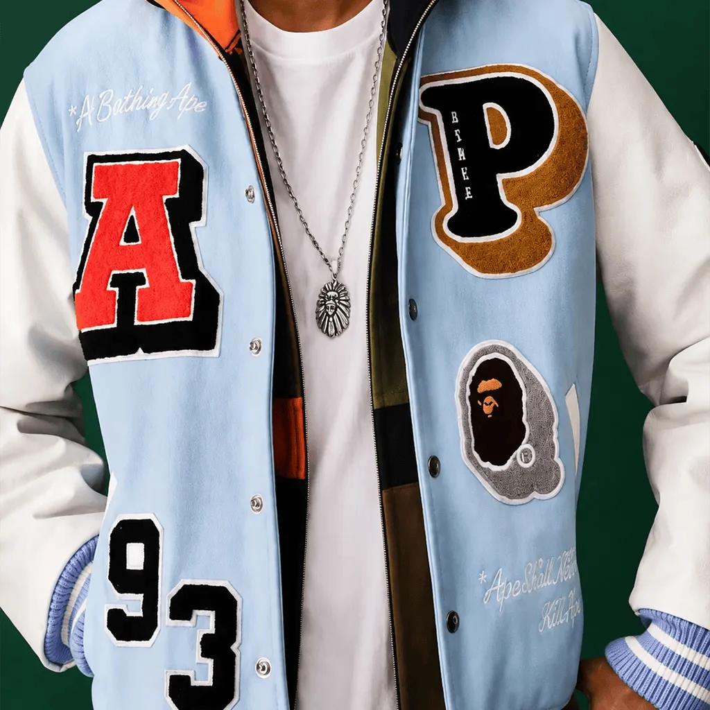 A Bathing Ape BAPE 1993 Ape Head Classic Varsity Jacket