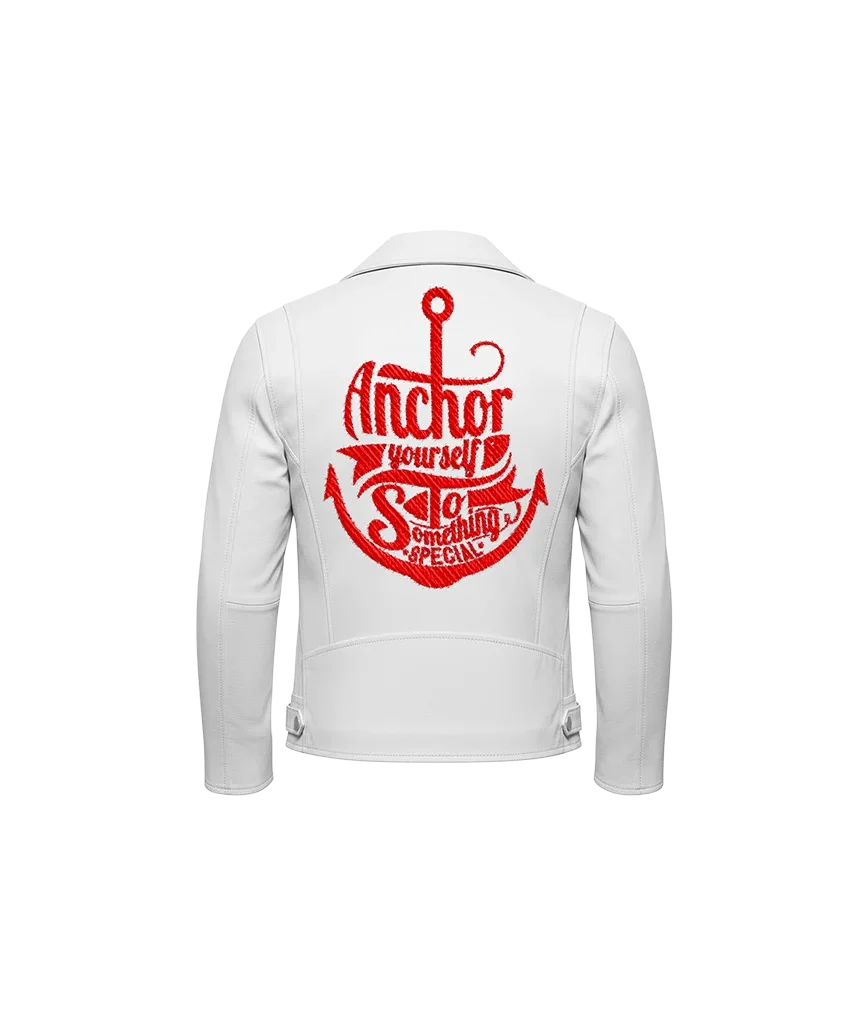 Anchor Yourself Red Anchor Leather Jacket