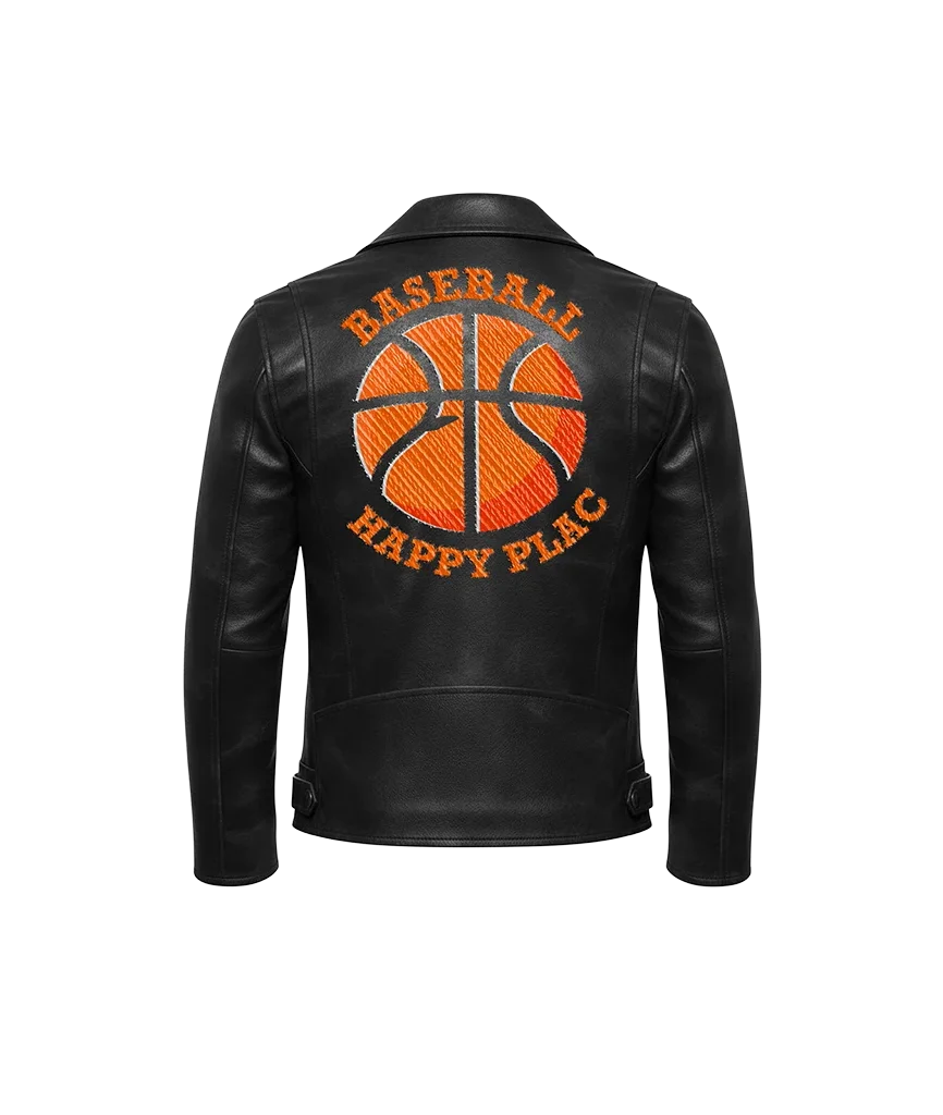 Baseball Happy Plac Ironic Basketball Leather Jacket