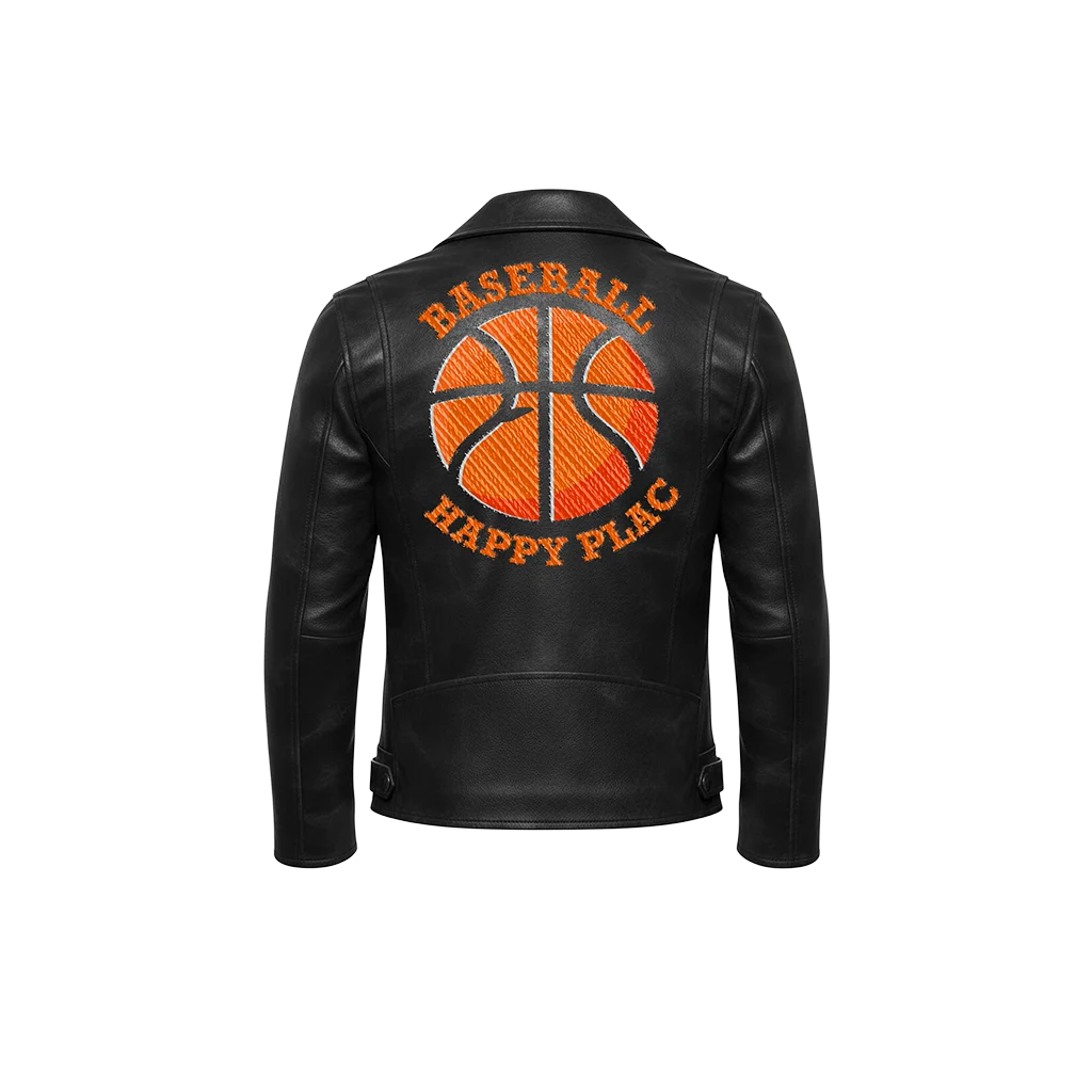 Baseball Happy Plac Ironic Basketball Leather Jacket