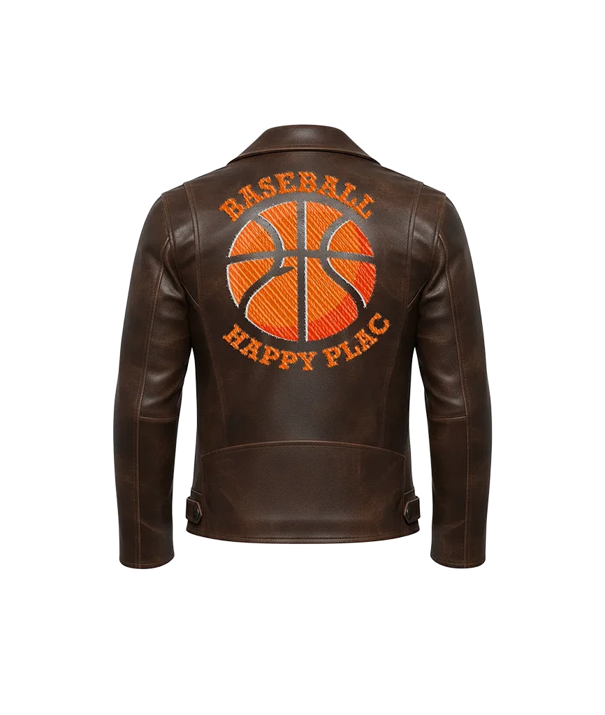 Baseball Happy Plac Ironic Basketball Leather Jacket
